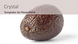  Presentation with fresh avocado - Audience pleasing slides consisting of single fresh avocado isolated at white background backdrop and a light gray colored foreground