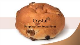  Presentation with background - Amazing slide deck having single fresh baked raisin bun backdrop and a coral colored foreground