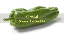  Presentation with moroccan - PPT layouts consisting of single fresh moroccan green bell peppers on white background background and a tawny brown colored foreground