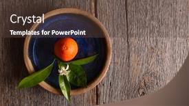  Presentation with rustic wood - Colorful presentation theme enhanced with single-fresh-picked-minneola-tangelo backdrop and a tawny brown colored foreground