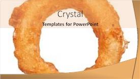  Presentation with onion - Slide deck consisting of single-fried-onion-ring-over background and a yellow colored foreground