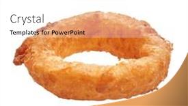  Presentation with onion - Slide deck enhanced with single-fried-onion-ring-over background and a white colored foreground