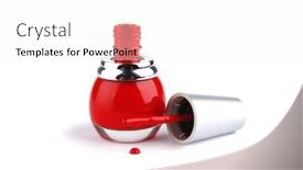  Presentation with nail - Presentation theme having single glamor nail polish on white background background and a white colored foreground