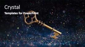  Presentation with golden - PPT theme enhanced with single-golden-skeleton-key-surrounded background and a black colored foreground