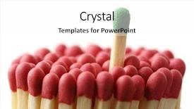  Presentation with crowd - Slides featuring single green matchstick among red background and a white colored foreground