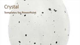  Presentation with egg - Audience pleasing PPT theme consisting of single grey spotted egg isolated backdrop and a sky blue colored foreground