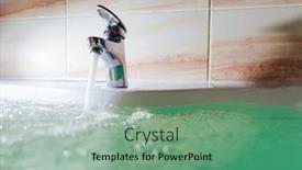  Presentation with hot tub - Slide deck consisting of single-handle-faucet-pouring-hot background and a seafoam green colored foreground