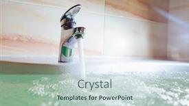  Presentation with hot tub - Presentation design enhanced with single-handle-faucet-pouring-hot background and a soft green colored foreground