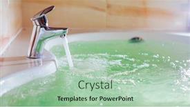  Presentation with hot tub - Slide set having single-handle-faucet-pouring-hot background and a mint green colored foreground