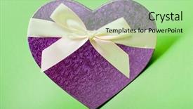  Presentation with ribbon green - Amazing theme having single heart gift box with ribbon on green background backdrop and a mint green colored foreground