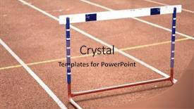  Presentation with sports - Theme having single-hurdle-on-a-sports background and a coral colored foreground