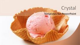  Presentation with wafer - Cool new theme with single ice cream scoop in wafer bowl backdrop and a coral colored foreground