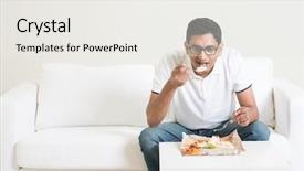  Presentation with indian lunch - Amazing presentation having single indian man eating food backdrop and a sky blue colored foreground