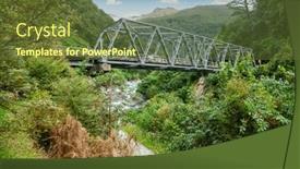  Presentation with steel bridge - Presentation design enhanced with single-lane-callender-hamilton-steel background and a  colored foreground