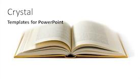  Presentation with open book - Beautiful slide deck featuring single-large-open-book-isolated backdrop and a white colored foreground