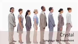  Presentation with business profile - Theme featuring single line against white background background and a soft green colored foreground