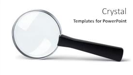 Presentation with magnifying glass - PPT layouts having single-magnifying-glass-isolated background and a white colored foreground