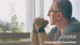  Presentation with depression - Slide deck with single-man-suffers-from-loneliness background and a violet colored foreground