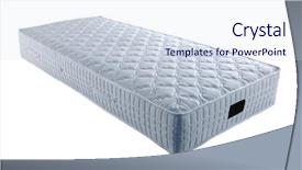  Presentation with mattress - Cool new PPT theme with single mattress isolated on white backdrop and a sky blue colored foreground
