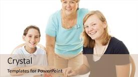  Presentation with board game - Beautiful presentation theme featuring single mom and her two backdrop and a coral colored foreground