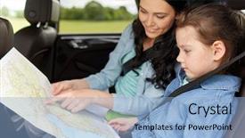  Presentation with transport transportation tourism road trip - Audience pleasing theme consisting of single mother - family transport road trip backdrop and a light blue colored foreground