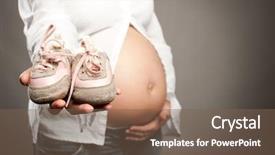  Presentation with woman in pain - PPT layouts consisting of single mother - pregnant woman holding a pair background and a violet colored foreground