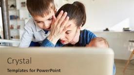  Presentation with burnout - Presentation theme enhanced with single-mother-with-burnout-sits background and a coral colored foreground