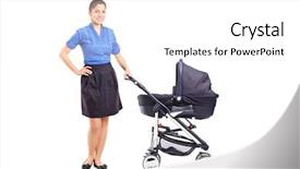  Presentation with mother baby - Beautiful theme featuring practice - little cute girl practicing yoga backdrop and a soft green colored foreground