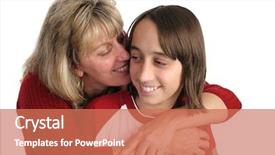  Presentation with adolescent - Cool new presentation design with single mothers adolescents - mother cuddling with her adolescent backdrop and a coral colored foreground