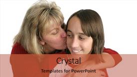  Presentation with adolescent - Presentation featuring single mothers adolescents - mother giving a kiss background and a red colored foreground