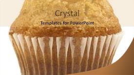  Presentation with muffin - Slide deck consisting of single muffin isolated on a white background background and a yellow colored foreground