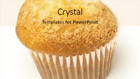  Presentation with muffin - PPT theme consisting of single muffin isolated on a white background background and a yellow colored foreground