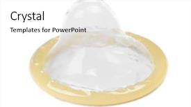  Presentation with condom - Colorful PPT theme enhanced with single new unused condom isolated backdrop and a white colored foreground