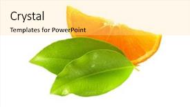  Presentation with fall leaves border white - Presentation design consisting of single orange wedge with leaves background and a yellow colored foreground