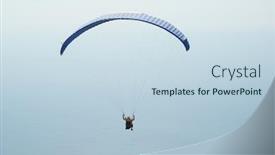  Presentation with parachute - Amazing presentation theme having single parachute in an endless sky backdrop and a sky blue colored foreground