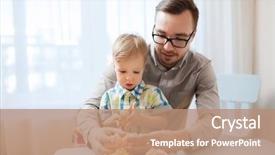  Presentation with activity - Presentation theme having single parent - family childhood creativity activity background and a coral colored foreground