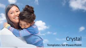  Presentation with family children - Slides enhanced with single parent - family children and people concept background and a  colored foreground