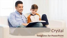  Presentation with literature - Presentation design featuring single parent - family fatherhood generation literature background and a lemonade colored foreground