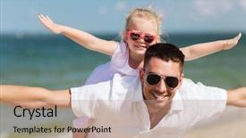  Presentation with adoption - Presentation enhanced with single parent - family travel vacation adoption background and a coral colored foreground