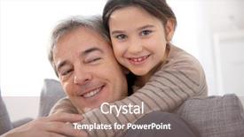  Presentation with it´s a girl - PPT theme consisting of single parent - little girl embracing her daddy background and a  colored foreground