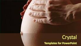  Presentation with pregnant woman - Slides having single parent family - pregnant woman holding her belly background and a tawny brown colored foreground