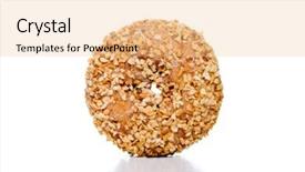  Presentation with peanut - Cool new presentation with single peanut covered donut over white backdrop and a coral colored foreground