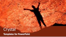  Presentation with rock climbing - Presentation design featuring single-person-climbing-along-rocky background and a crimson colored foreground
