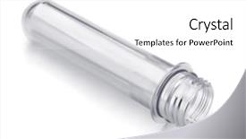  Presentation with plastic bottle - Slide deck featuring single pet bottle preform isolated background and a white colored foreground