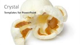  Presentation with popcorn - Slide set enhanced with single-piece-of-salted-popped background and a white colored foreground