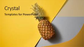  Presentation with tropical fruit - Audience pleasing presentation theme consisting of single pineapple on a duotone backdrop and a yellow colored foreground
