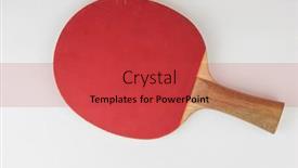  Presentation with table tennis - Cool new PPT theme with single-ping-pong-racket-table backdrop and a red colored foreground