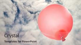  Presentation with tomato ketchup single red - Presentation design featuring single red balloon flying background and a lemonade colored foreground