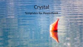  Presentation with calm sea - Amazing PPT theme having single red buoy on a calm sea surface backdrop and a teal colored foreground