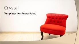  Presentation with minimalist - PPT layouts enhanced with single-red-velvet-armchair background and a cream colored foreground
